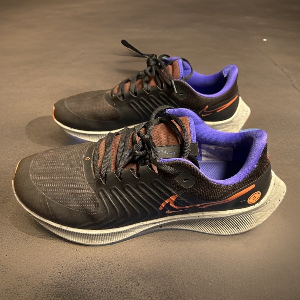 SIZE 11 MEN'S NIKE AIR ZOOM PEGASUS 38 SHIELD BLACK / ORANGE DC4073-003 SNEAKERS